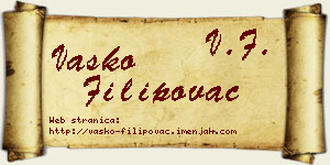 Vasko Filipovac vizit kartica